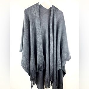 Gentle Fawn Philippa Grey Fringe Knit Poncho